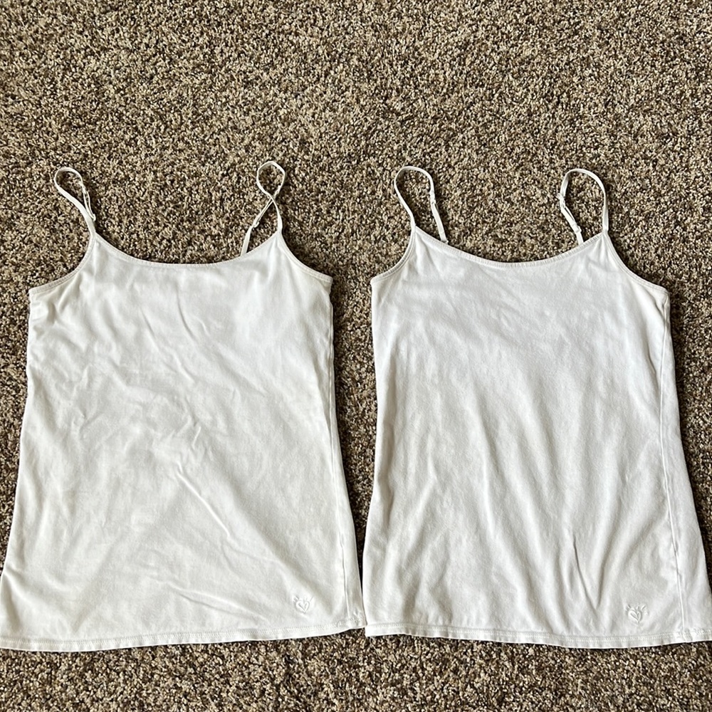 Justice Girls White Tank Tops